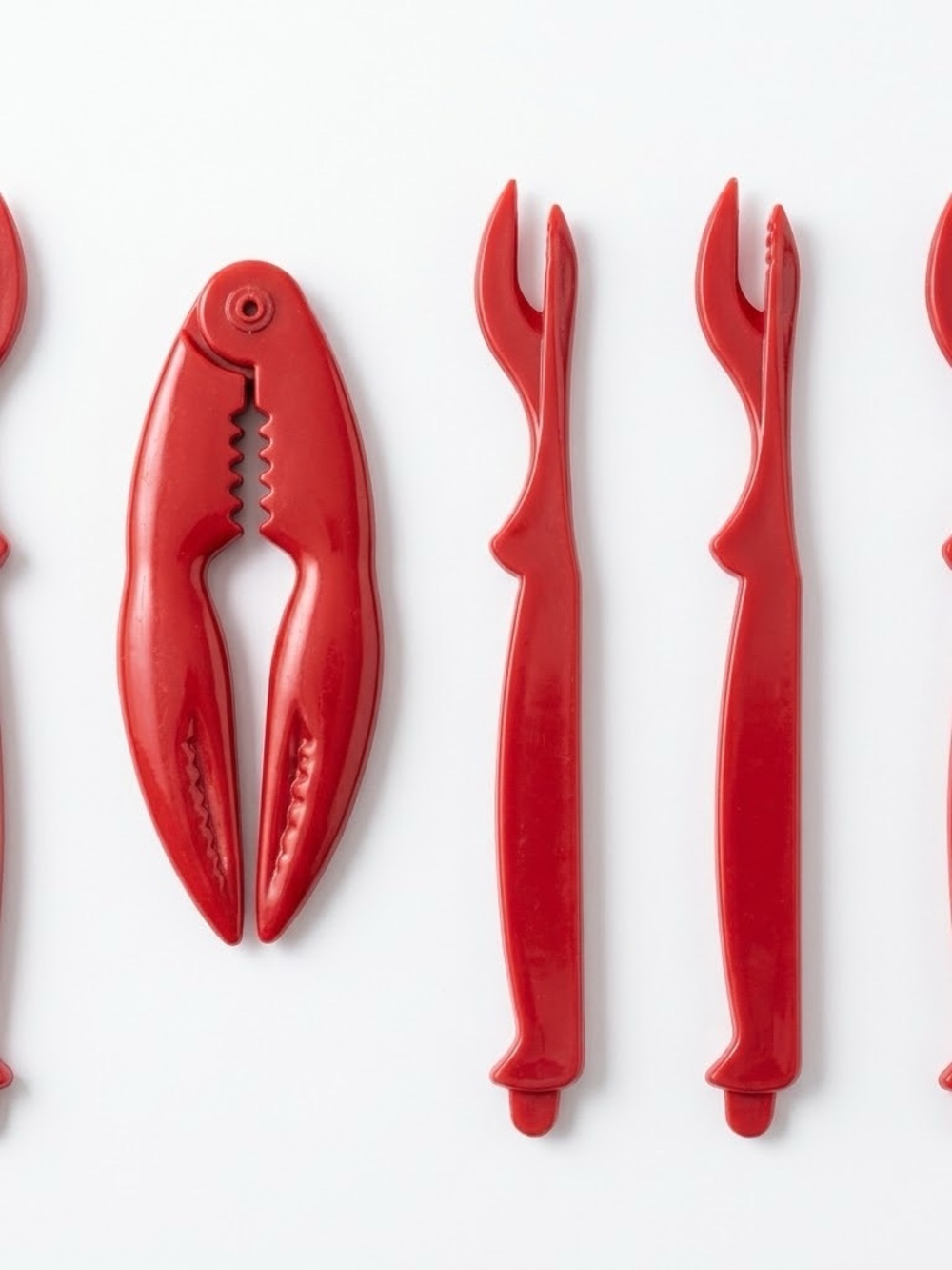 Red Seafood Cracker & Pick Set - Compact Shellfish Tools - Picture 3 of 4